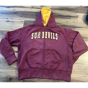 Arizona State Sun Devils Hoodie 2XL Colosseum Full Zip Maroon ASU Sweatshirt